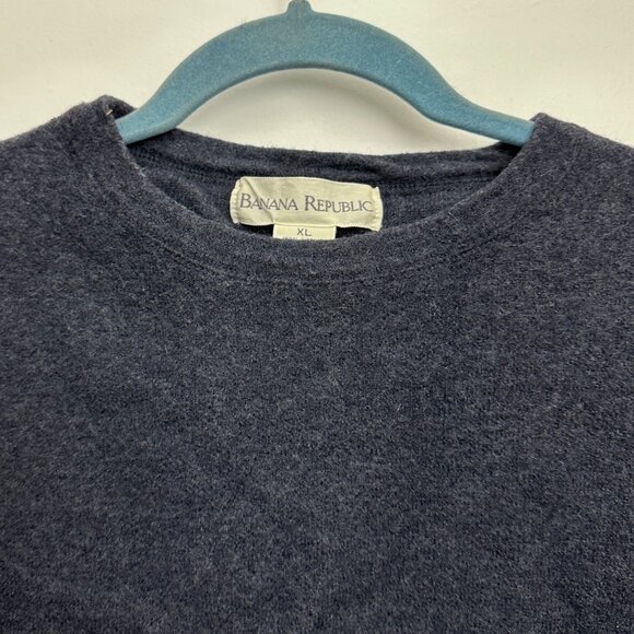 Vintage 90s Banana Republic Dark Blue Thick Merino Wool Sweater Women's Size XL - Picture 3 of 13